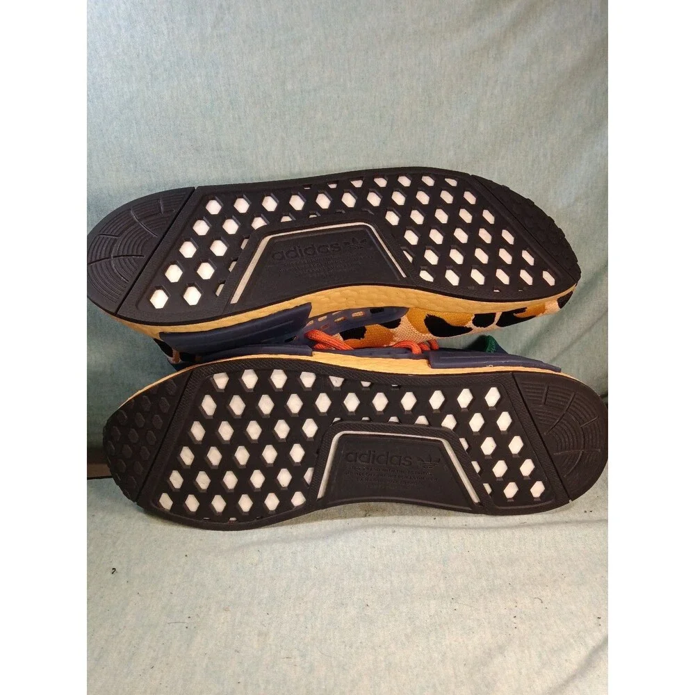 adidas Yellow Leopard Print Athletic Shoes with Orange Laces - Picture 5 of 6